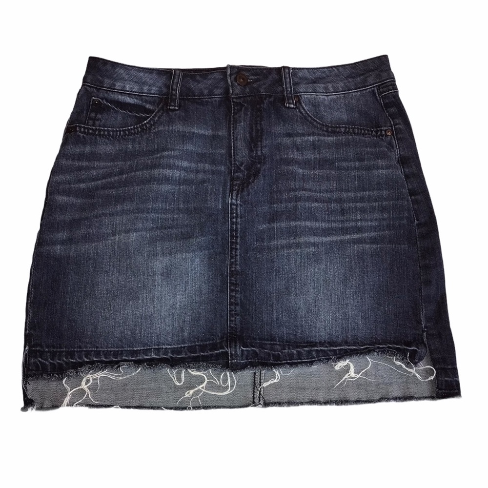 Denim Raw Hem Blue Jean Mini Skirt Size 9
